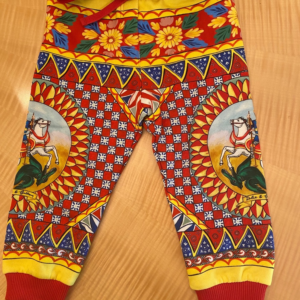 Dolce & Gabbana Kids 18-24 months Carretto-print track trousers